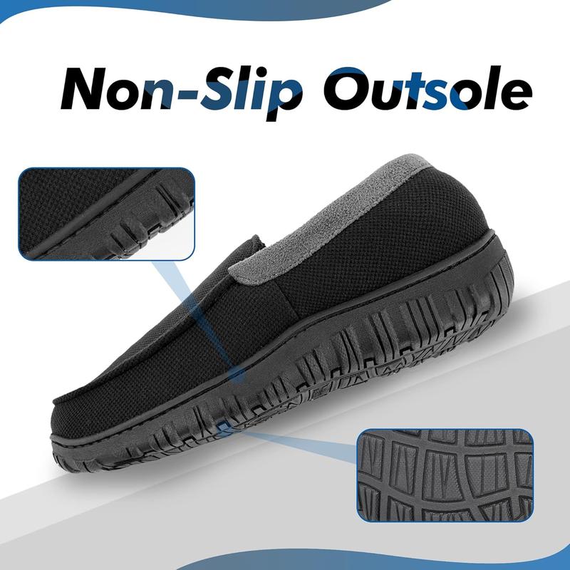 Moccasin Slippers for Men Memory Foam House Shoes Indoor Outdoor Comfort Mens Moccasin Slippers