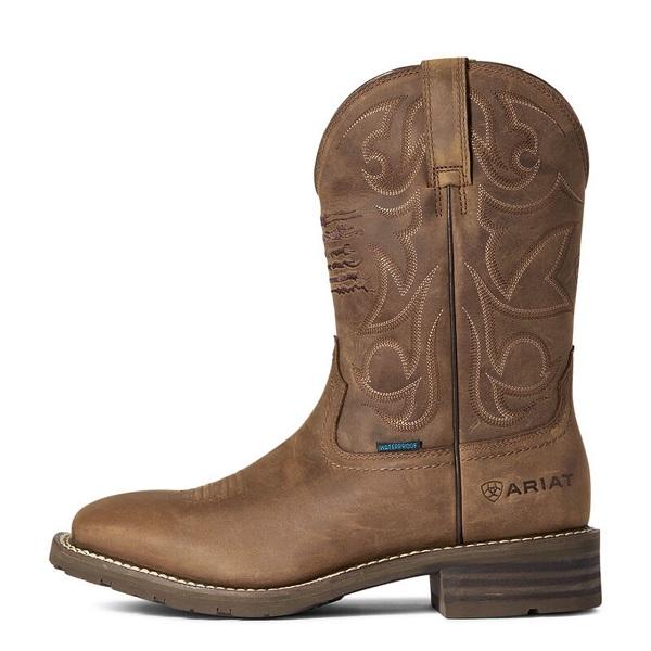 Ariat Men's Hybrid Patriot Western Work Boots - Waterproof, Lightweight, and Cushioned - Boy, Walking Shoes