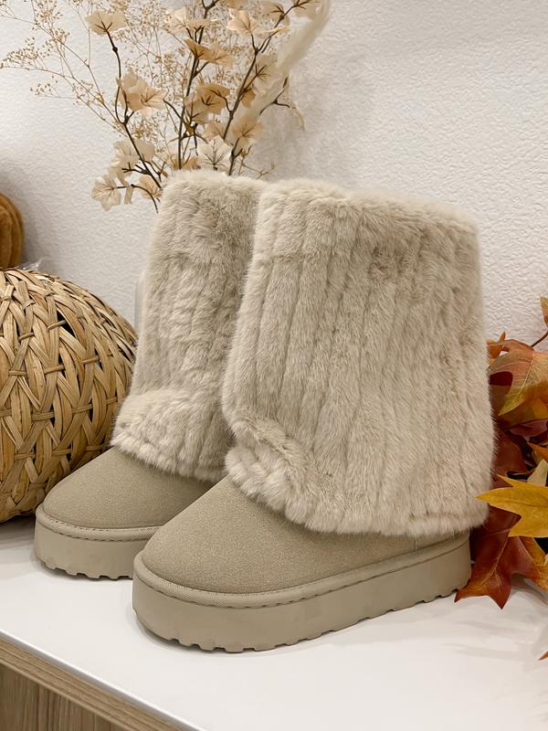 COZY PLUSH FOLDOVER PLATFORM BOOTS