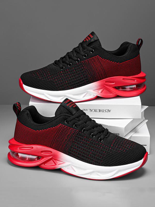 Men's Ombre Mesh Design Lace Up Sneakers, Casual Breathable Comfortable Sports Running Shoes, Lightweight Ventilate Sneakers for Daily Wear