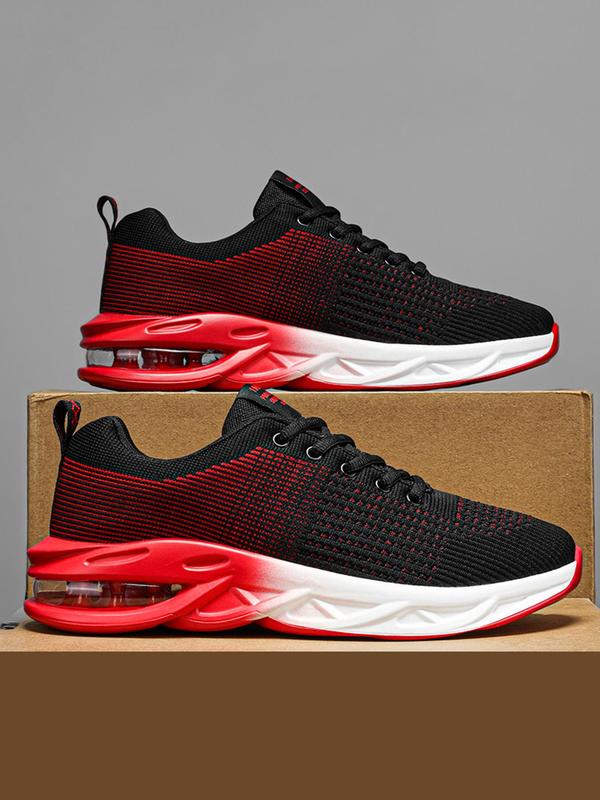 Men's Ombre Mesh Design Lace Up Sneakers, Casual Breathable Comfortable Sports Running Shoes, Lightweight Ventilate Sneakers for Daily Wear