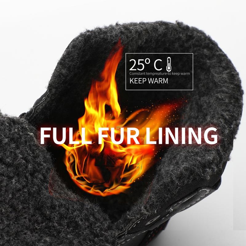 [Free 3pairs of socks]Winter boots Martin boots men's fashion casual sports shoes non-slip men's snow boots plus velvet warm outdoor waterproof shoes