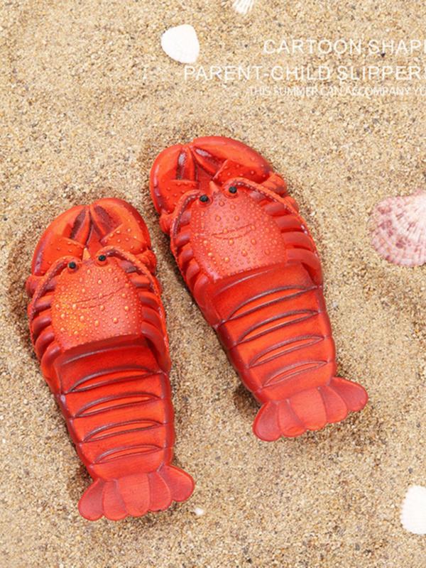 Women's Cute Crab Design Slippers, Casual Soft Comfortable Home Slippers for Beach, Non-slip Slippers for Indoor & Outdoor Wear