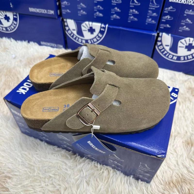 BIRKENSTOCK Genuine Leather Cork Sole Clogs for Couples - Stylish Open-Toe Sandals for Everyday Wear