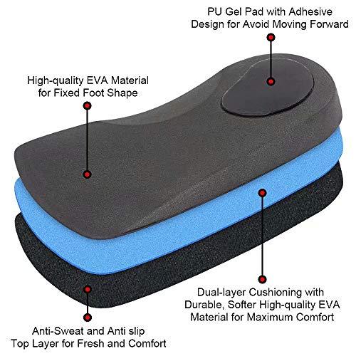 Dr. Foot's 3 4 Length Orthotic Inserts, Self-Adhesive Half Shoe Insoles for Flat Feet, Plantar Fasciitis, Fallen Arches, Over-Pronation, Heel Spurs, Feet Fatigue (Small)