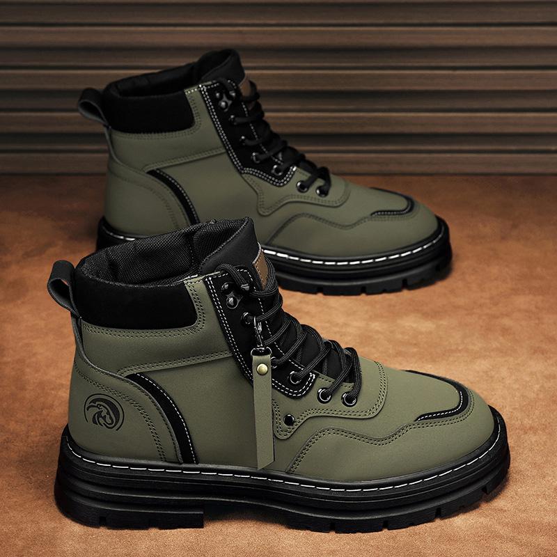 Boots men's fashionable, versatile, anti slip, wear-resistant, and height increasing men's shoes