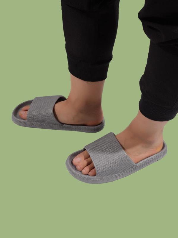 Men's Summer 2024 Solid Color Non-slip Slide Slippers, Lightweight Bathroom Slippers, Anti-odor Eva Slippers, Shower Slippers for Home, Comfort Walking Shoes