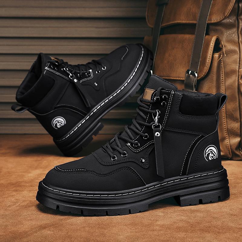 Boots men's fashionable, versatile, anti slip, wear-resistant, and height increasing men's shoes