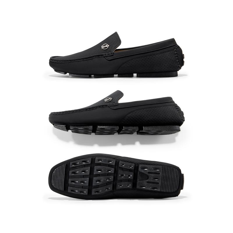 Bruno Marc Men's Versatile Slip-On PU Leather Loafers with Round Toe