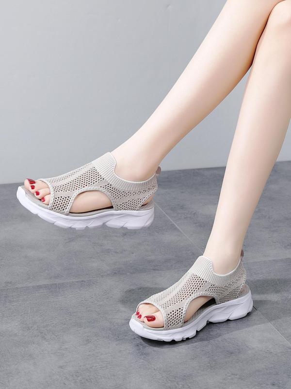 Summer 2024 Women's Hollow Out Design Walking Shoes, Girl Summer Classic Popular 2024 Summer Sandals, Classic Footwear, Minimalist Comfortable Lightweight Sports Sandal for Daily Wear