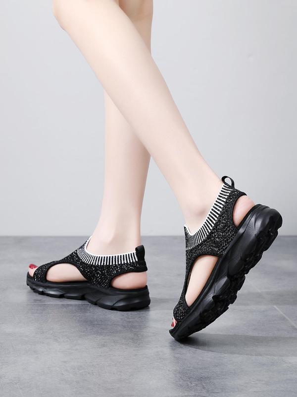 Summer 2024 Women's Hollow Out Design Walking Shoes, Girl Summer Classic Popular 2024 Summer Sandals, Classic Footwear, Minimalist Comfortable Lightweight Sports Sandal for Daily Wear