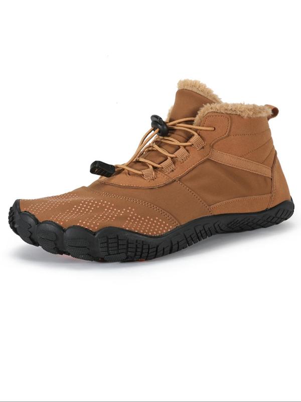 Men's Sporty Lace Up Ankle Boots, Casual Warm Non-slip Snow Boots for Outdoor Activities, Male All-match Trendy Comfort Shoes for Fall & Winter Footwear for Boy