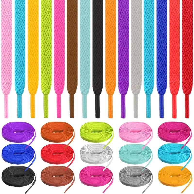 15 Pairs 45" Flat Coloured Athletic Shoe Laces for Sneakers Skate Shoes Boots and Sport Shoes