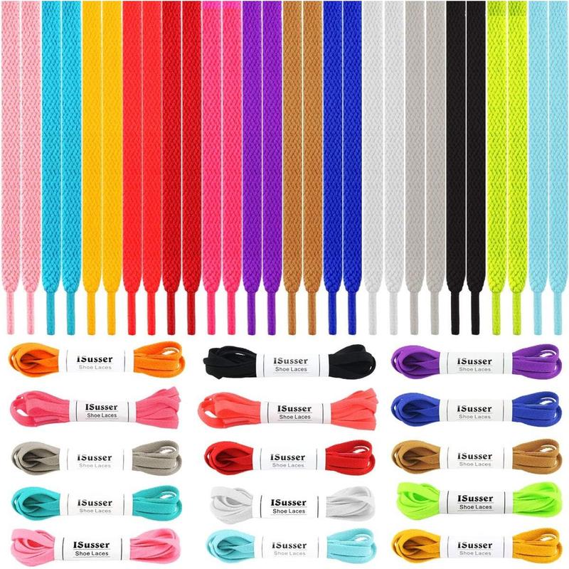 15 Pairs 45" Flat Coloured Athletic Shoe Laces for Sneakers Skate Shoes Boots and Sport Shoes