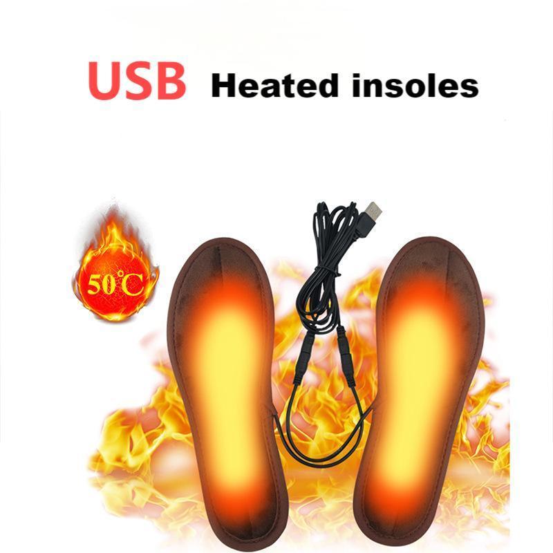 USB Rechargeable Heated Insoles, 1 Set Electric Heated Insoles, Cold-proof Insoles, Walking Heated Insoles, Electric Heated Insoles for Hiking, Skiing, Camping