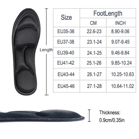 5D Massage Memory Foam Shoes Pads Insoles for Shoes Sole Breathable Cushion Sport Running Insoles for Feet Orthopedic Inserts