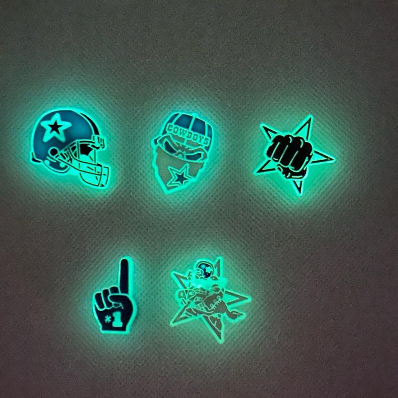 Cowboys Glow in dark shoe charms