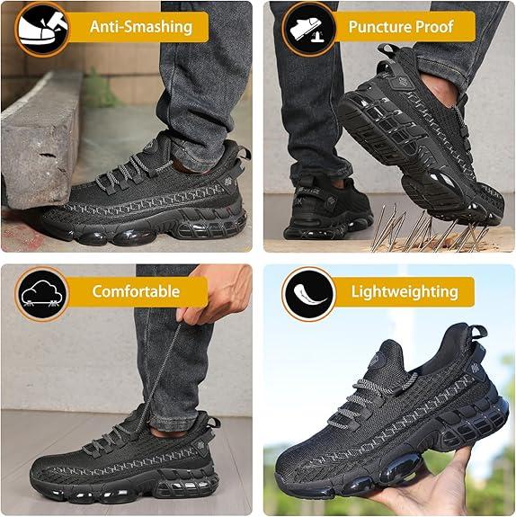 Steel toe shoes are puncture-proof and smash-proof, fashionable and safe, suitable for outdoor travel and construction site workers' work shoes, comfortable and breathable