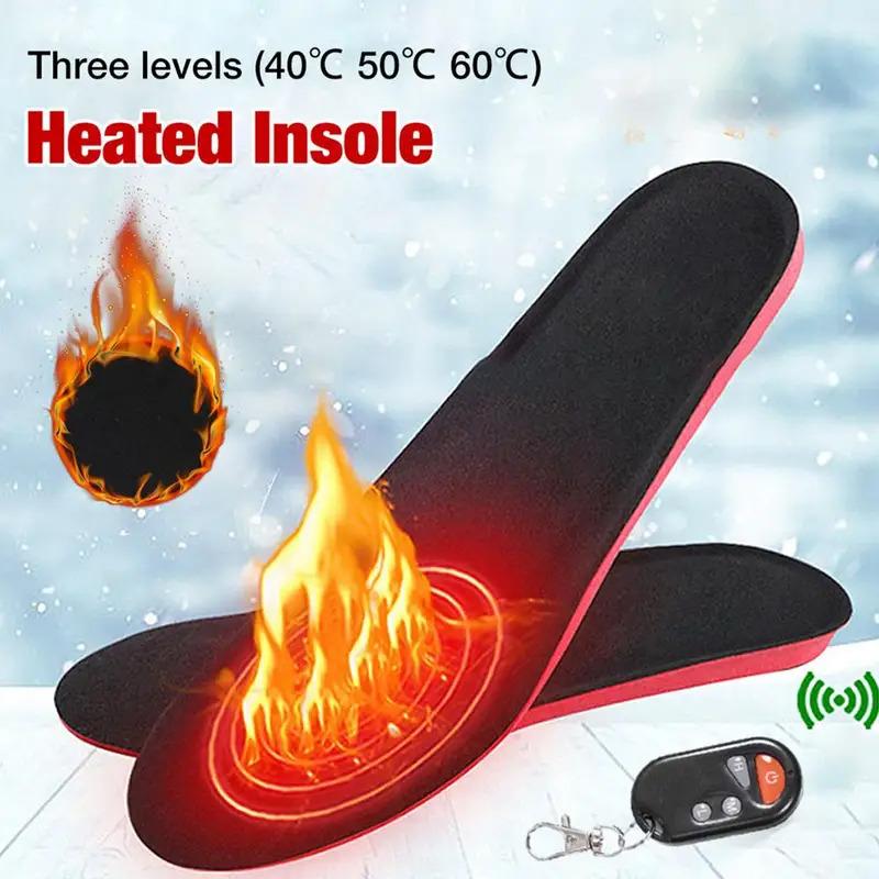 Winter Electric Heating Insole 2100MAh Rechargeable Remote Control Heating Insole Camping Warm Foot Mat Shear Insole