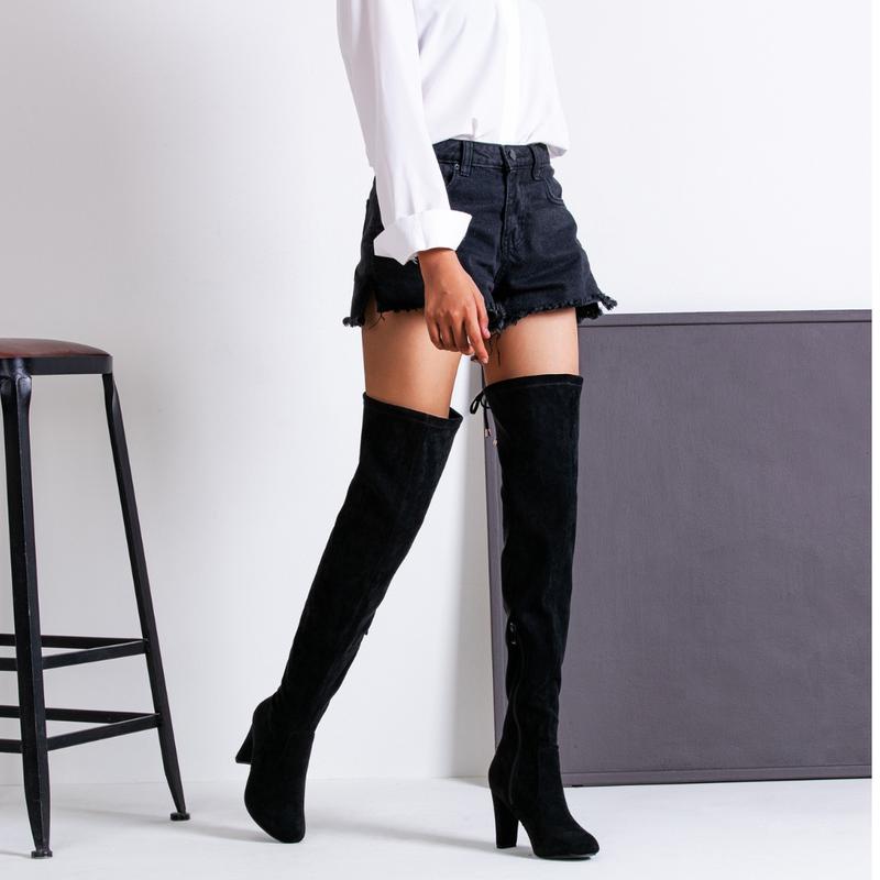 Women's 993 Thigh High |Over The Knee Boots Suede Long Boot with Inner Zipper Walking Shoes Footwear Block Heel