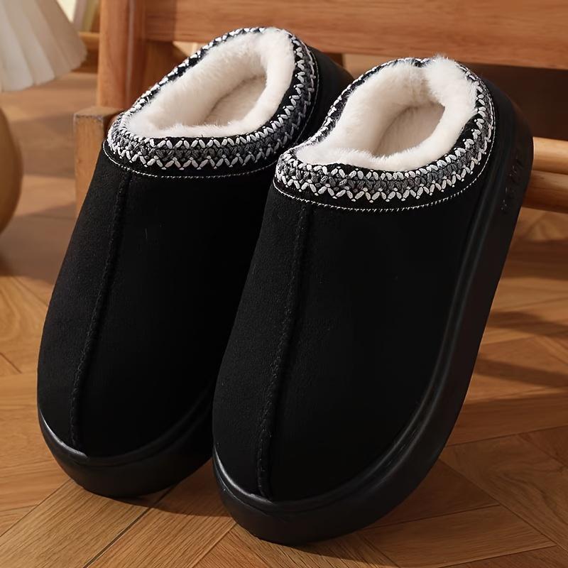 Winter Lace Fashion Cotton Slippers For Men And Women Casual Couples Indoor And Outdoor Warm Cotton Shoes, Cold And Comfortable Shoes, Bread Shoes