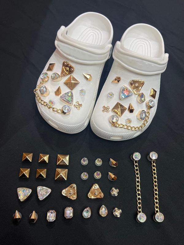 Sparkling Rhinestone Decorated Shoes Jewelry, 26pcs Elegant Fashion Shoes Accessories for Women & Girls, Trendy All-match & Exquisite Shoes Jewelry for Birthday Gift