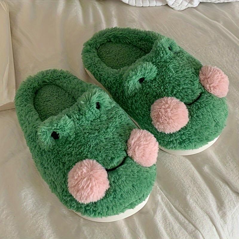 Adorable Frog Design Indoor Slippers - Ultra-Soft Plush Lined, Effortless Slip-On, Premium Comfort for Cozy Home Living