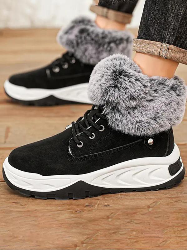 Men's Solid Color Ankle Boots, Casual Comfortable Warm Snow Boots for Outdoor Activities, Fashionable Sports Shoes for Men & Women