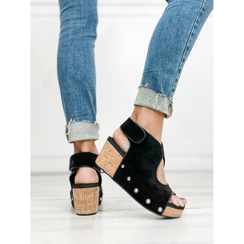 Corkys Frisky Wedge Sandals in Black