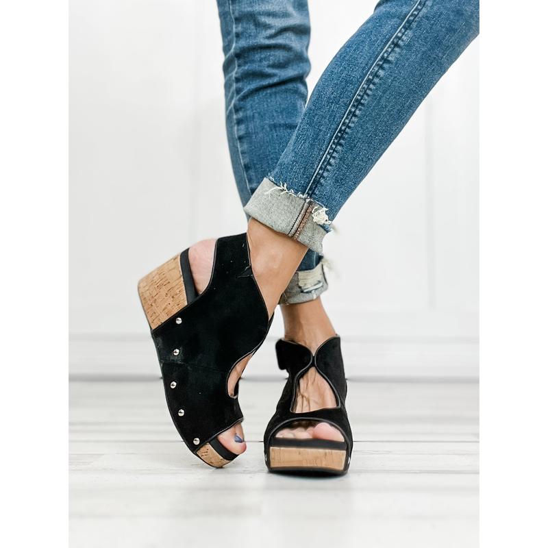 Corkys Frisky Wedge Sandals in Black