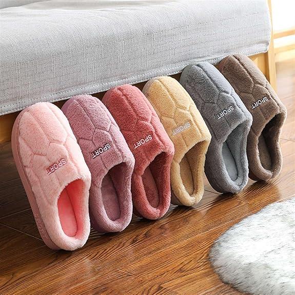 Cozy Plush Slippers - Warm, Comfortable Indoor Shoes for Men & Women, Solid Color, Non-Slip TPR Sole