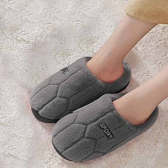 Cozy Plush Slippers - Warm, Comfortable Indoor Shoes for Men & Women, Solid Color, Non-Slip TPR Sole