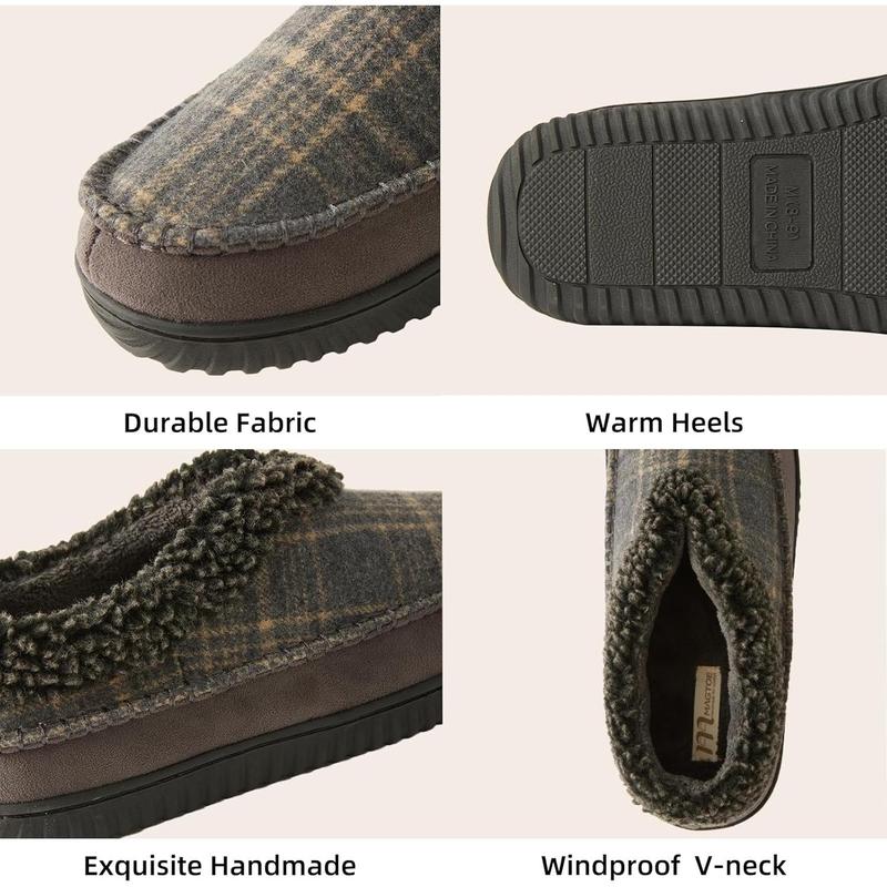 Magtoe Memory Foam House Slippers for Men Moccasin slippers Non-slip Warm Home Shoes Indoor Slip On Clog Slipper Shoe with Wide Widths