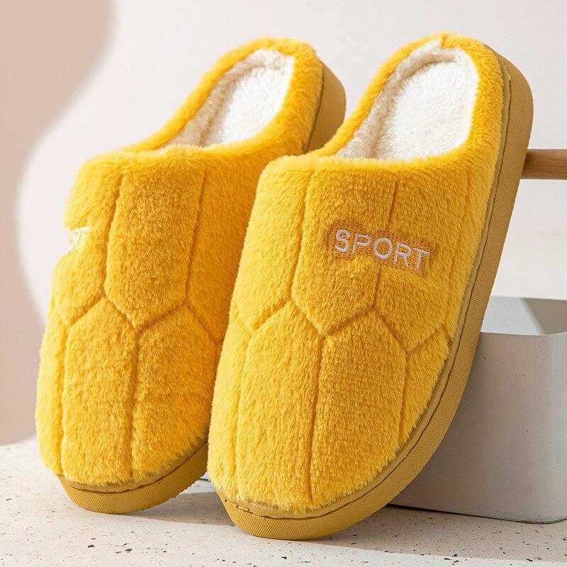 Cozy Plush Slippers - Warm, Comfortable Indoor Shoes for Men & Women, Solid Color, Non-Slip TPR Sole