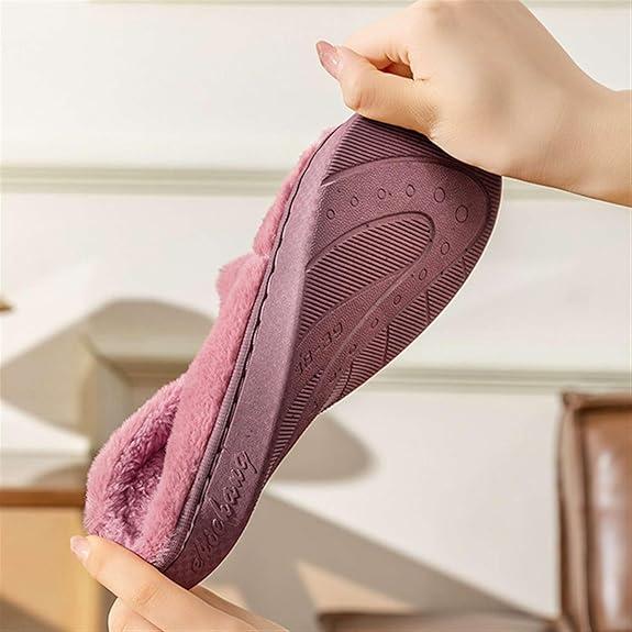 Cozy Plush Slippers - Warm, Comfortable Indoor Shoes for Men & Women, Solid Color, Non-Slip TPR Sole