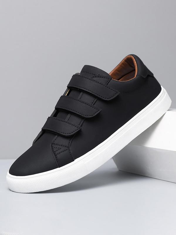 Men's Casual Velcro Solid Color Low Top Sneakers, Fashionable Breathable Comfortable Sports Shoes, Male All-match Round Toe Shoes for Daily Wear