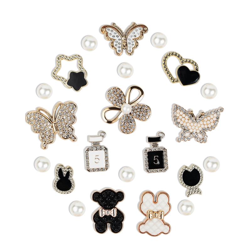 Bling Shoe Charms Butterfly Charm for Shoe,Luxury Jewel Charms for Women Girls Gifts 22PCS