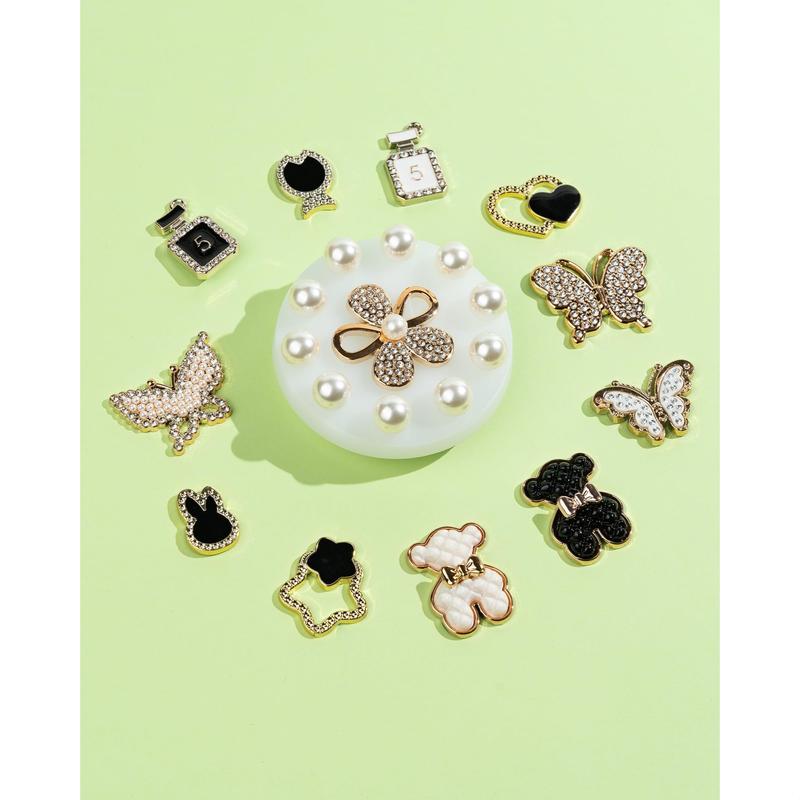 Bling Shoe Charms Butterfly Charm for Shoe,Luxury Jewel Charms for Women Girls Gifts 22PCS