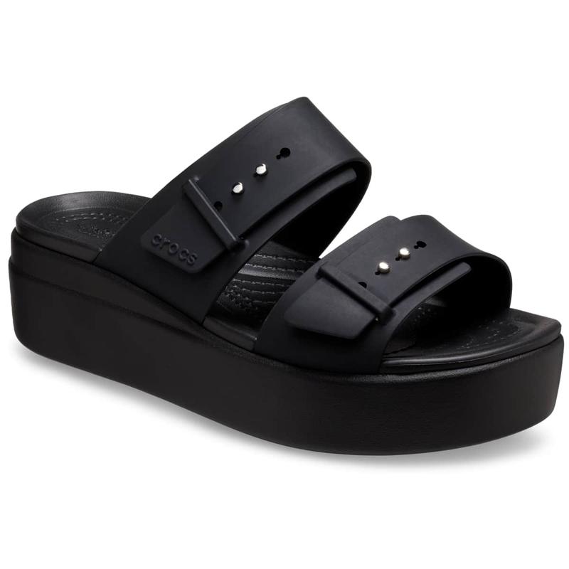 Crocs Women's Brooklyn Buckle Low Wedges, Platform Sandals