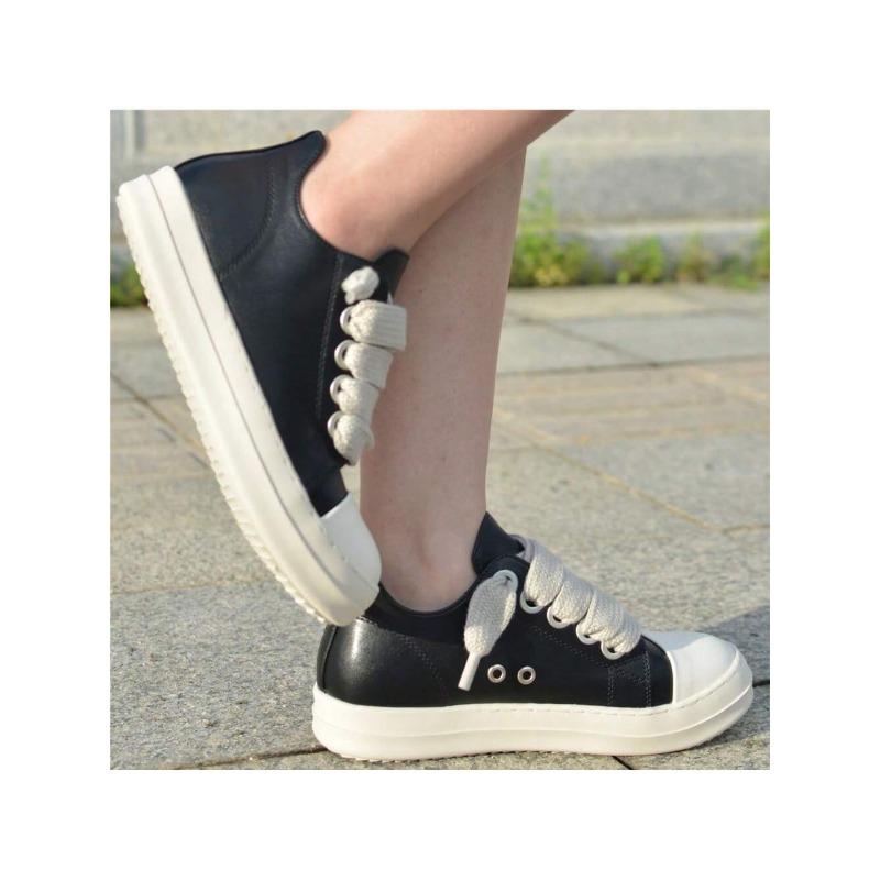 Low-Top Lace-Up Round Toe Chunky Sole Casual Athletic Sneakers