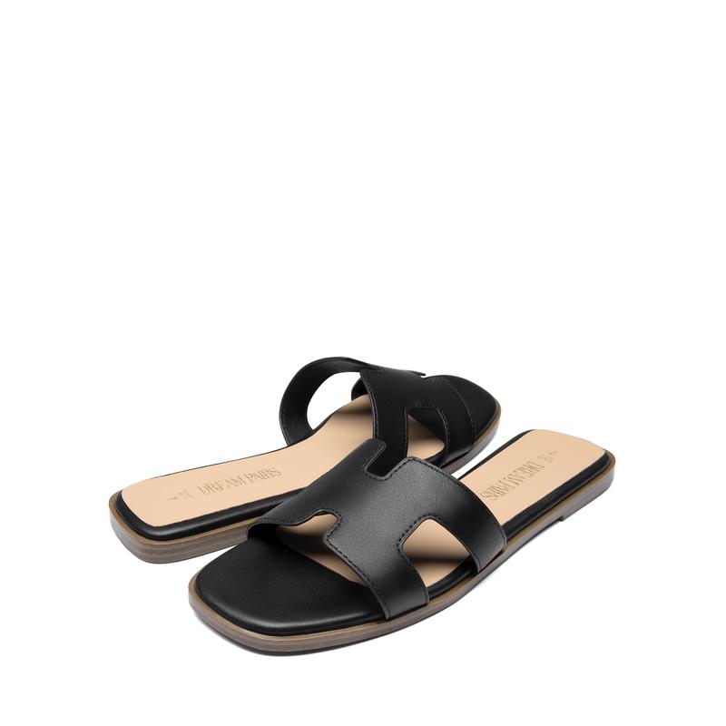 Cut-out Strap Light Sole Slide Sandals