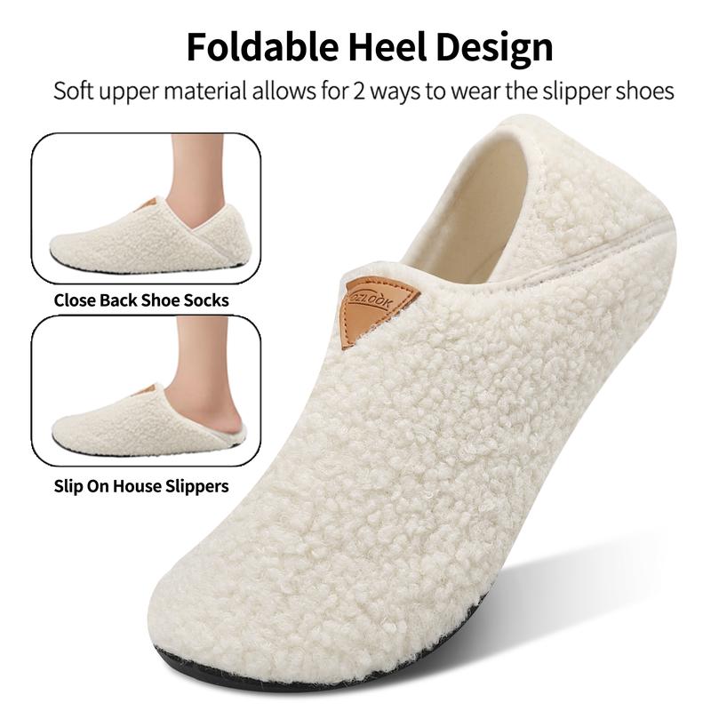 Women's Cozy Plush Slippers - Non-Slip, Warm Indoor Shoes with Soft Microfiber Lining and Rubber Sole for Winter Comfort