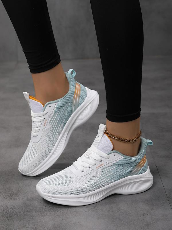 Women's Fashion Lace Up Low Top Sneakers, 1 Pair Casual Comfortable Breathable Sports Running Shoes, All-match Basic Shoes for Daily Wear