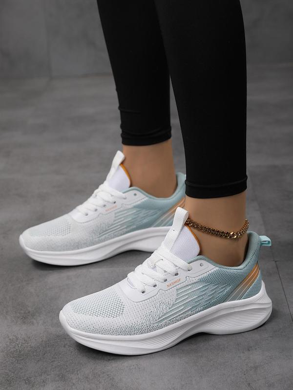 Women's Fashion Lace Up Low Top Sneakers, 1 Pair Casual Comfortable Breathable Sports Running Shoes, All-match Basic Shoes for Daily Wear