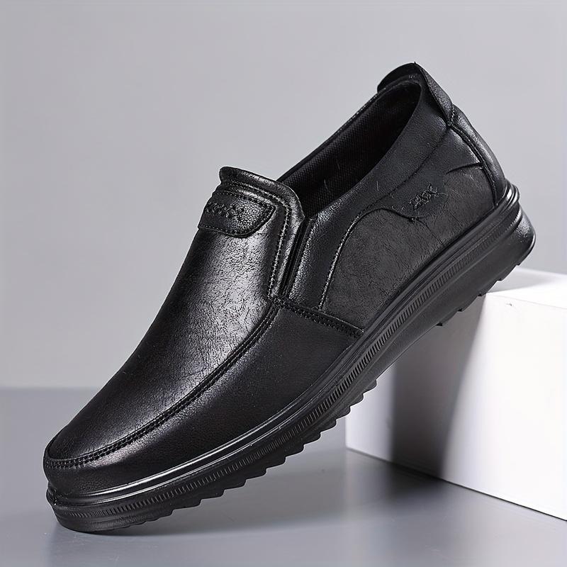 Men's Pure Heart Loafers, PU Leather Upper, Outdoor Casual Wearproof Antiskid Shoe, Men's Office Daily Shoes