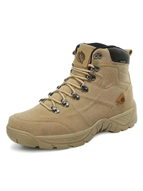 Men's Fashionable Lace Up Work Boots, Casual Comfortable Breathable Tactical Boots for Outdoor Hiking, Waterproof Military Boots for Men