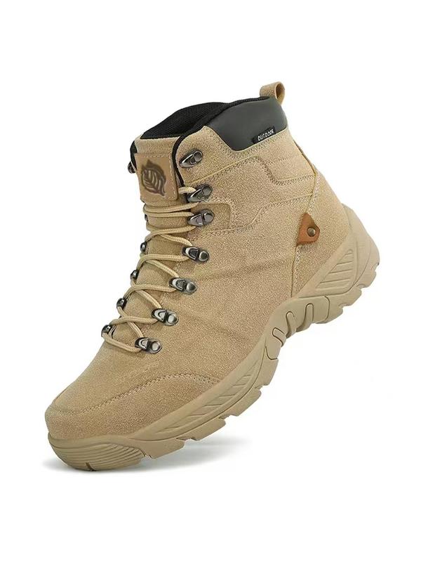 Men's Fashionable Lace Up Work Boots, Casual Comfortable Breathable Tactical Boots for Outdoor Hiking, Waterproof Military Boots for Men