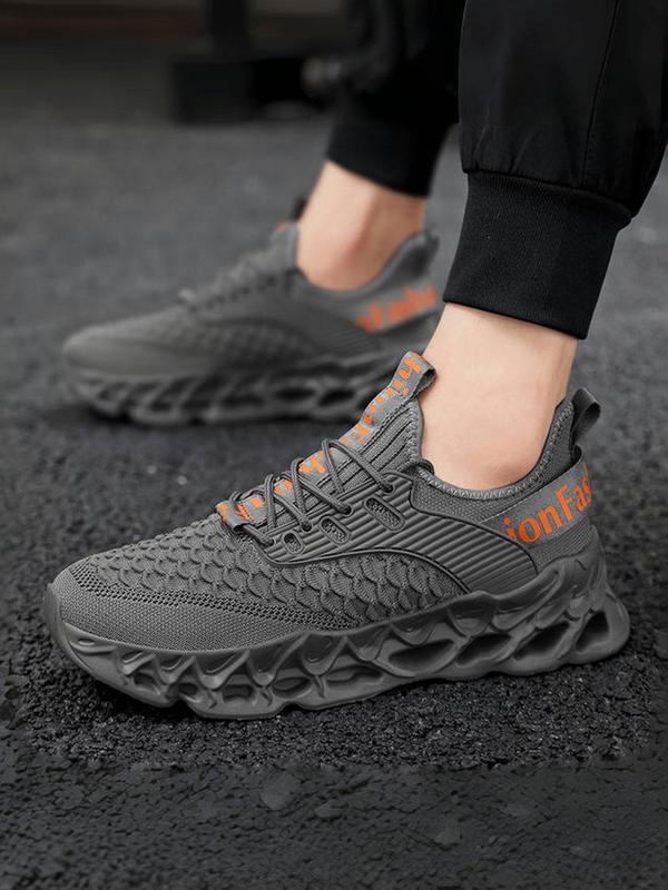 Men's Sporty Lace Up Running Shoes, Casual Comfortable Breathable Thick Sole Shoes, Trendy All-match Sneakers for Daily Wear