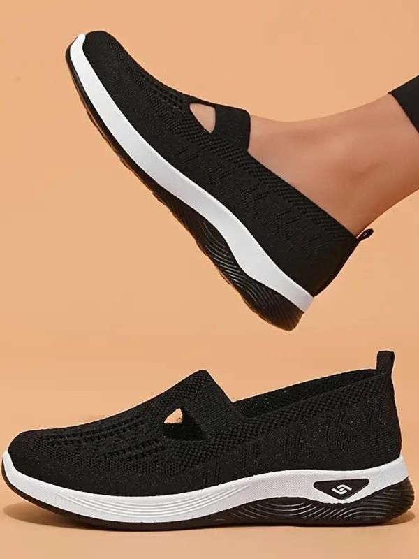 Women's Fashionable Hollow Out Design Slip on Sneakers, Casual Comfortable Breathable Sports Shoes, All-match Round Toe Walking Shoes for Daily Wear