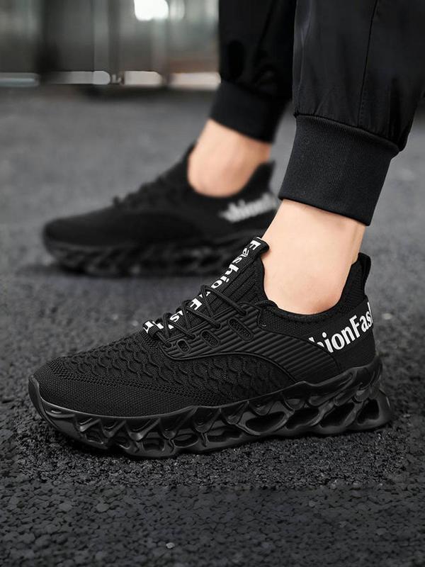 Men's Sporty Lace Up Running Shoes, Casual Comfortable Breathable Thick Sole Shoes, Trendy All-match Sneakers for Daily Wear